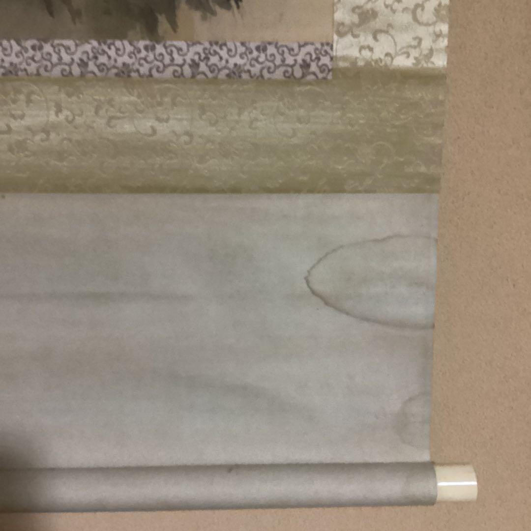 O-18 月と萩とうずら　掛軸　秋の風景