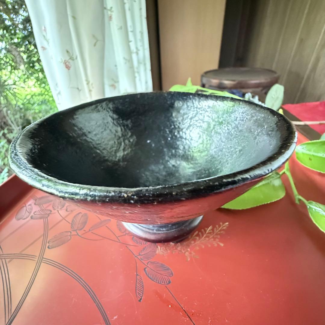 超限定リリース‼︎黒茶盌の佳品‼️井戸茶盌　在銘　楽　作者詳細不明1客