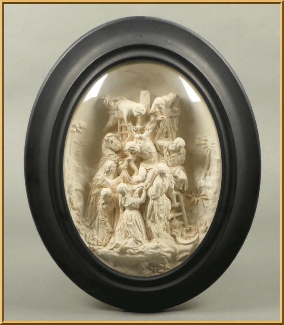 【十字架降架　E.カシエ作】 メダイヨン　キリスト教美術　ルーベンス