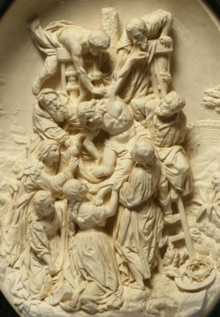 【十字架降架　E.カシエ作】 メダイヨン　キリスト教美術　ルーベンス