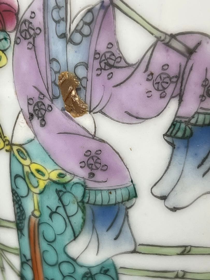 中国古美術/粉彩人物花瓶 【光緒年製】在銘/F