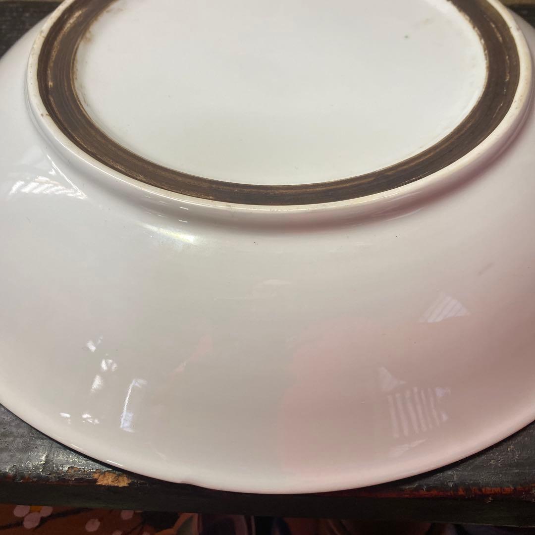 中国美術　古玩　粉彩草花文大皿