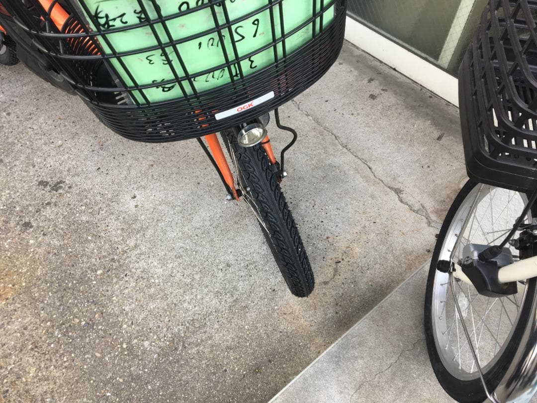 地域限定送料無料　パスバビー　子供乗せ　12,3AH　オレンジ　電動自転車