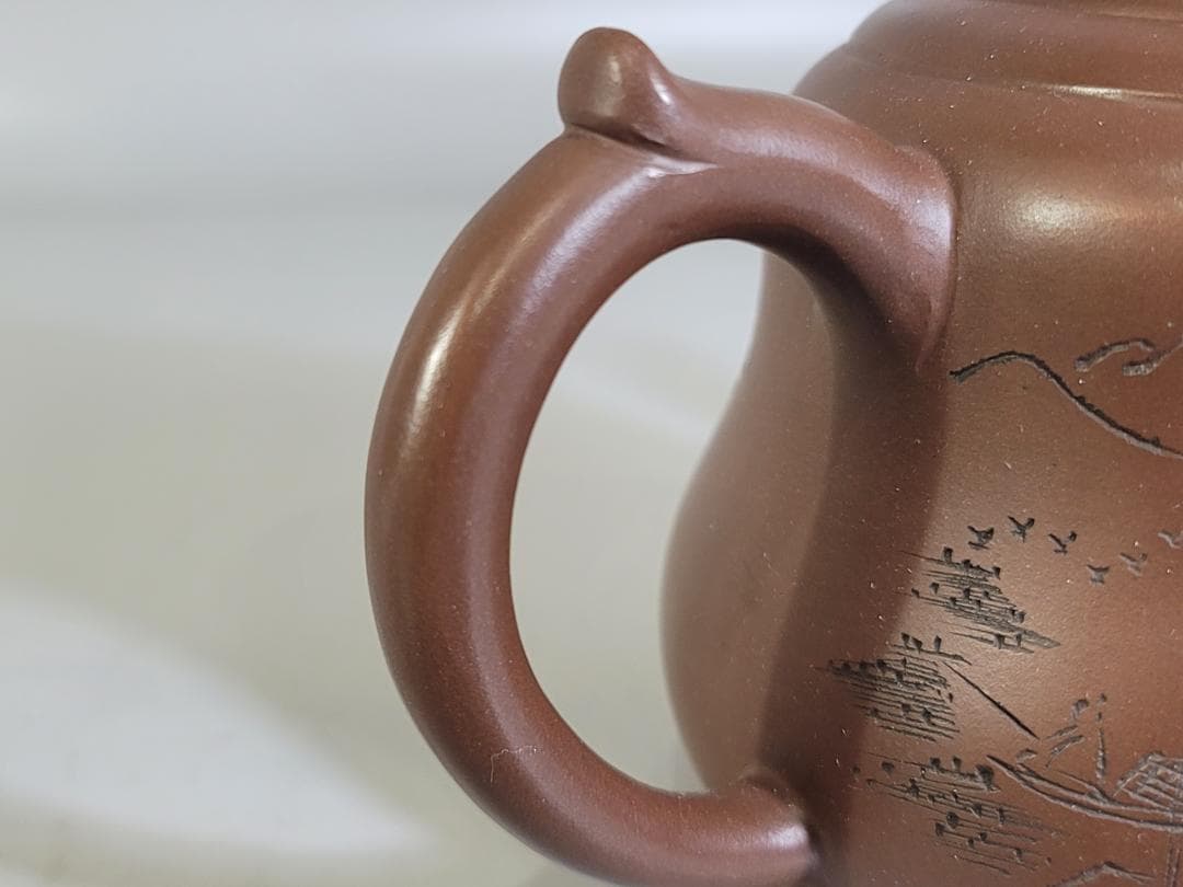 中国古美術・紫砂壺 盖款 :大生（范大生）宜興原鉱・紫泥急須・茶壺