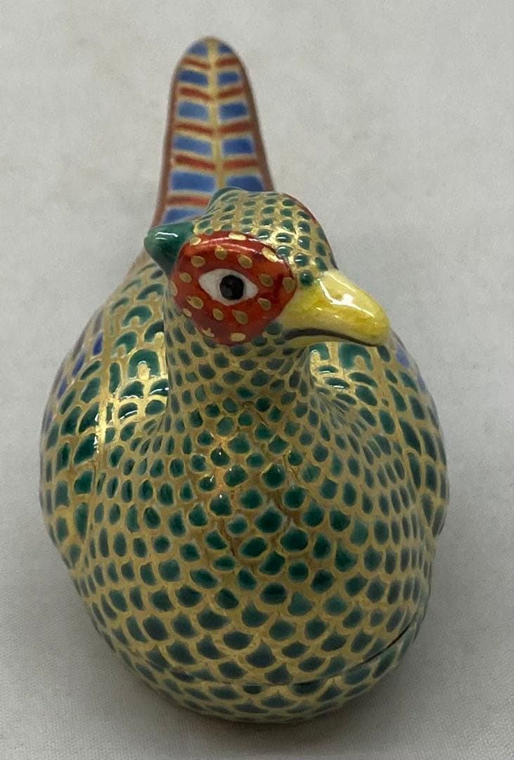 B254h 雉香合　宮川香雲作　共箱　竜谷窯　京都　茶道具　香道具