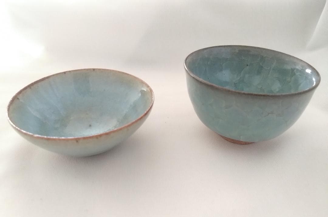 鈴木三成作　急須 猪口3点 青磁 青瓷 作家物