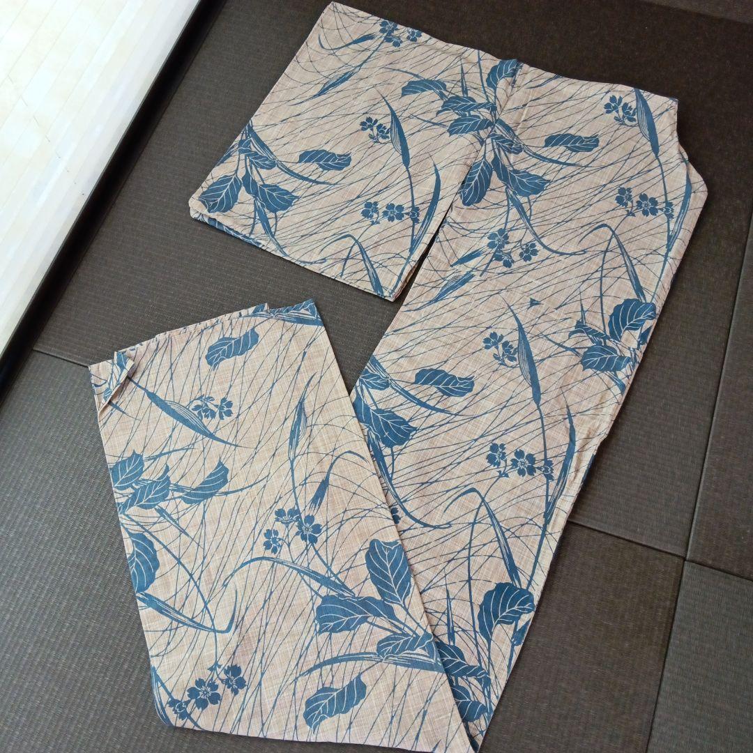 マ*ロ様 竺仙？　奥州小紋風　三越誂え　桜草模様　浴衣単品