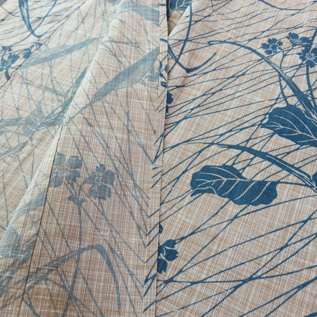 マ*ロ様 竺仙？　奥州小紋風　三越誂え　桜草模様　浴衣単品