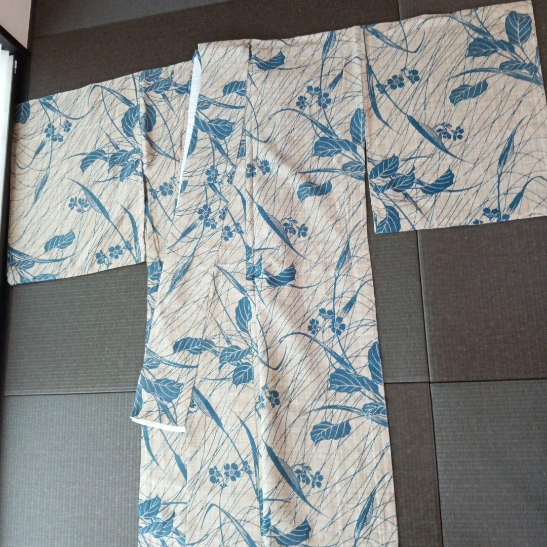 マ*ロ様 竺仙？　奥州小紋風　三越誂え　桜草模様　浴衣単品