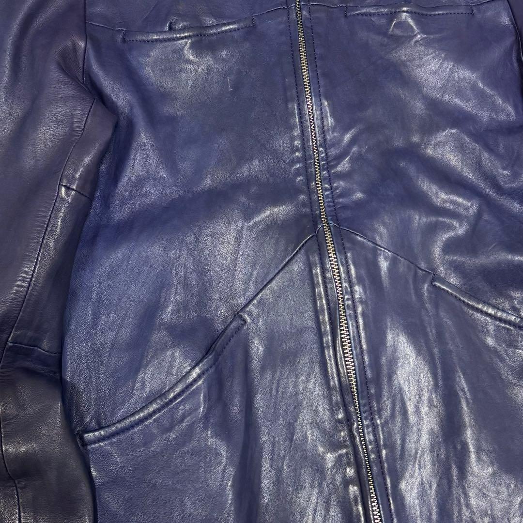 BLUE BLUE ブルーブルー シープレザーインディゴ ライダース L