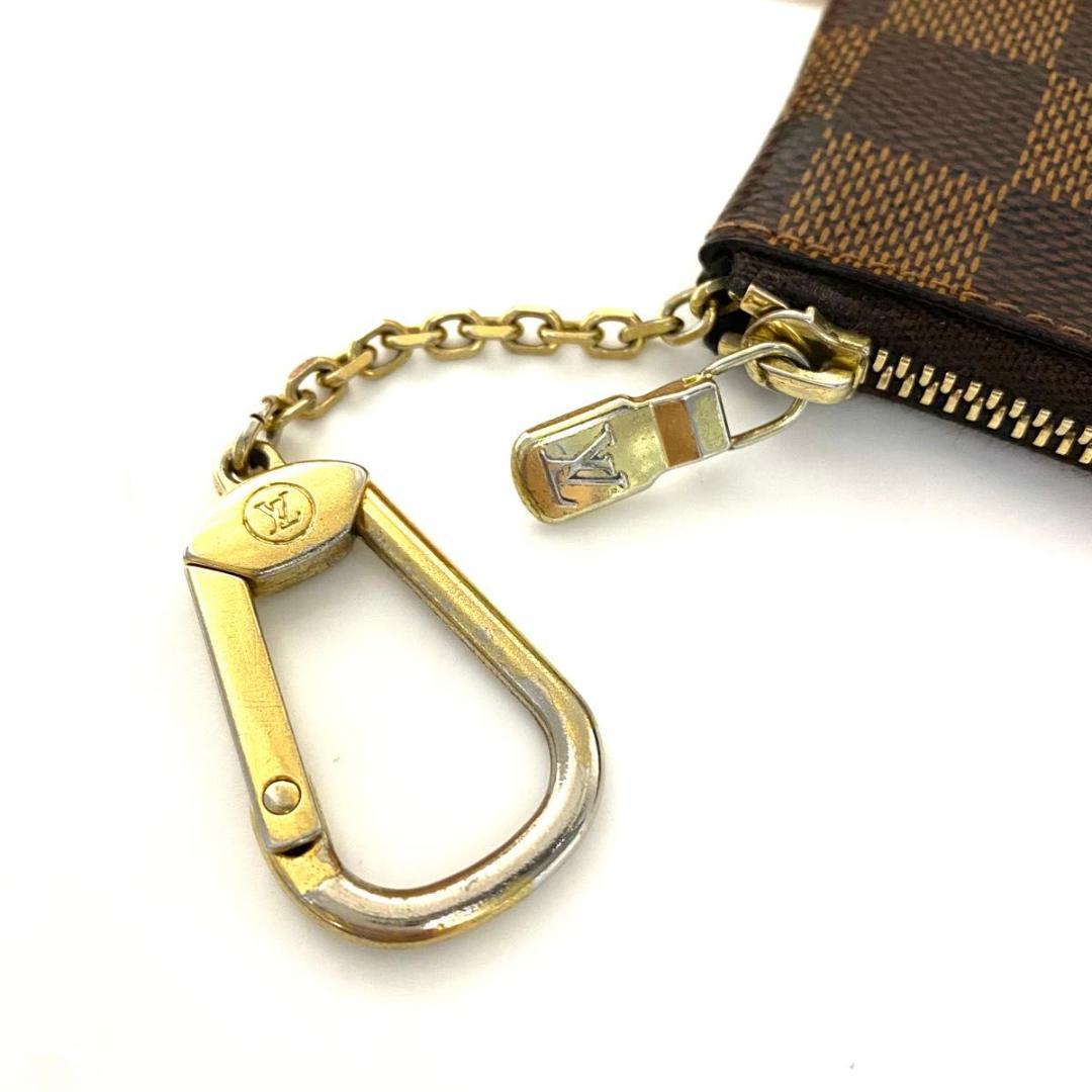 ルイ ヴィトン◎ポシェット クレ ダミエ エベヌ ケース キーホルダー 茶