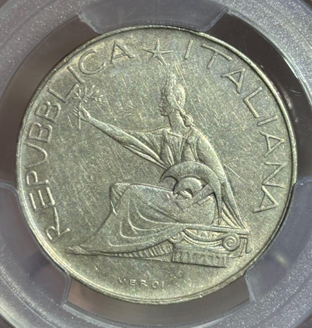 1961年イタリア トウッリタ女神 500 リレ統一記念銀貨 PCGS認証