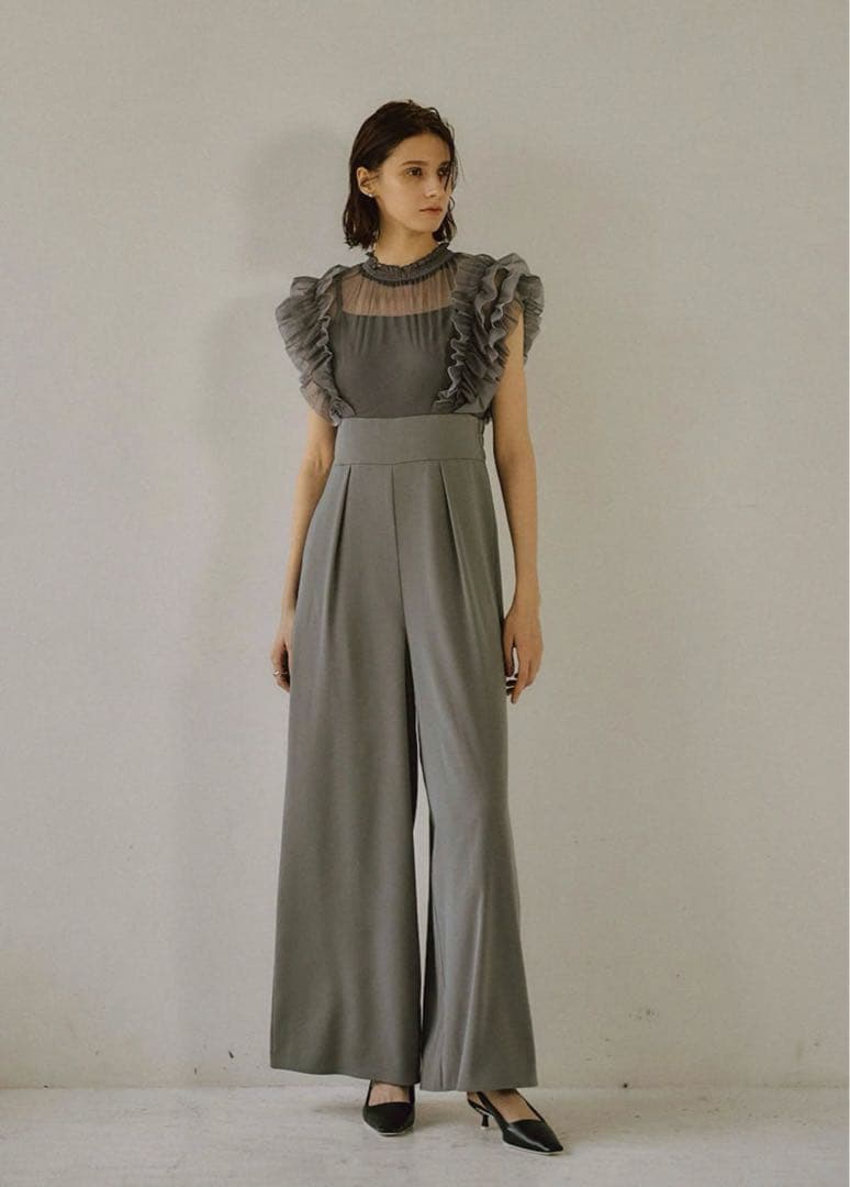 Lerure リルアー Frilled highwaist wide pants