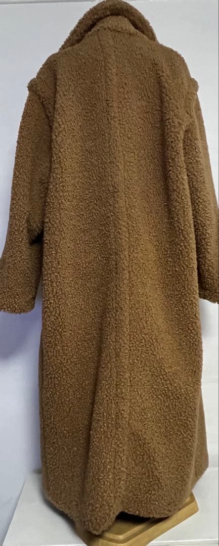 テディベア　ロングコート　キャメル