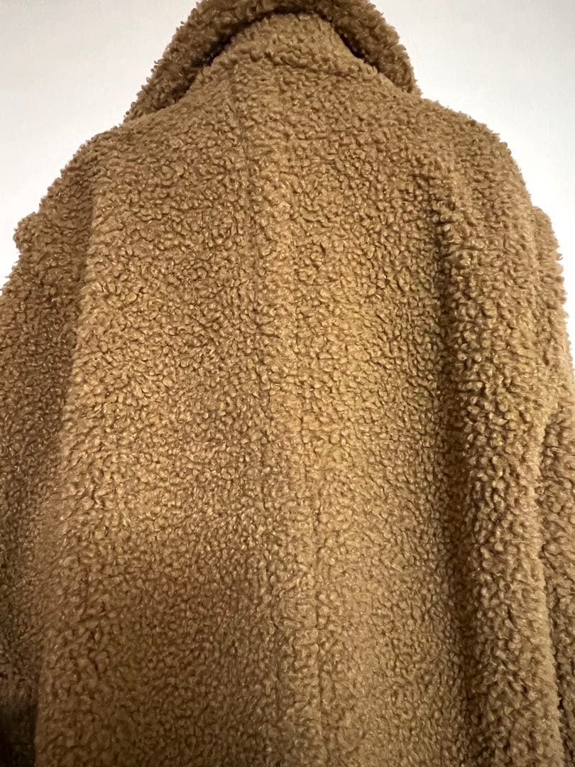 テディベア　ロングコート　キャメル