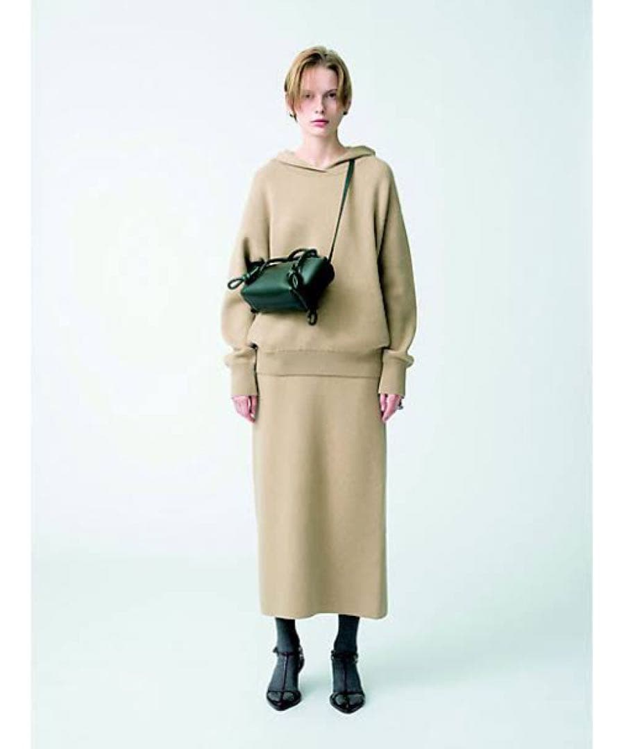 ebure エブール ソフトスムースニット スカート ベージュ