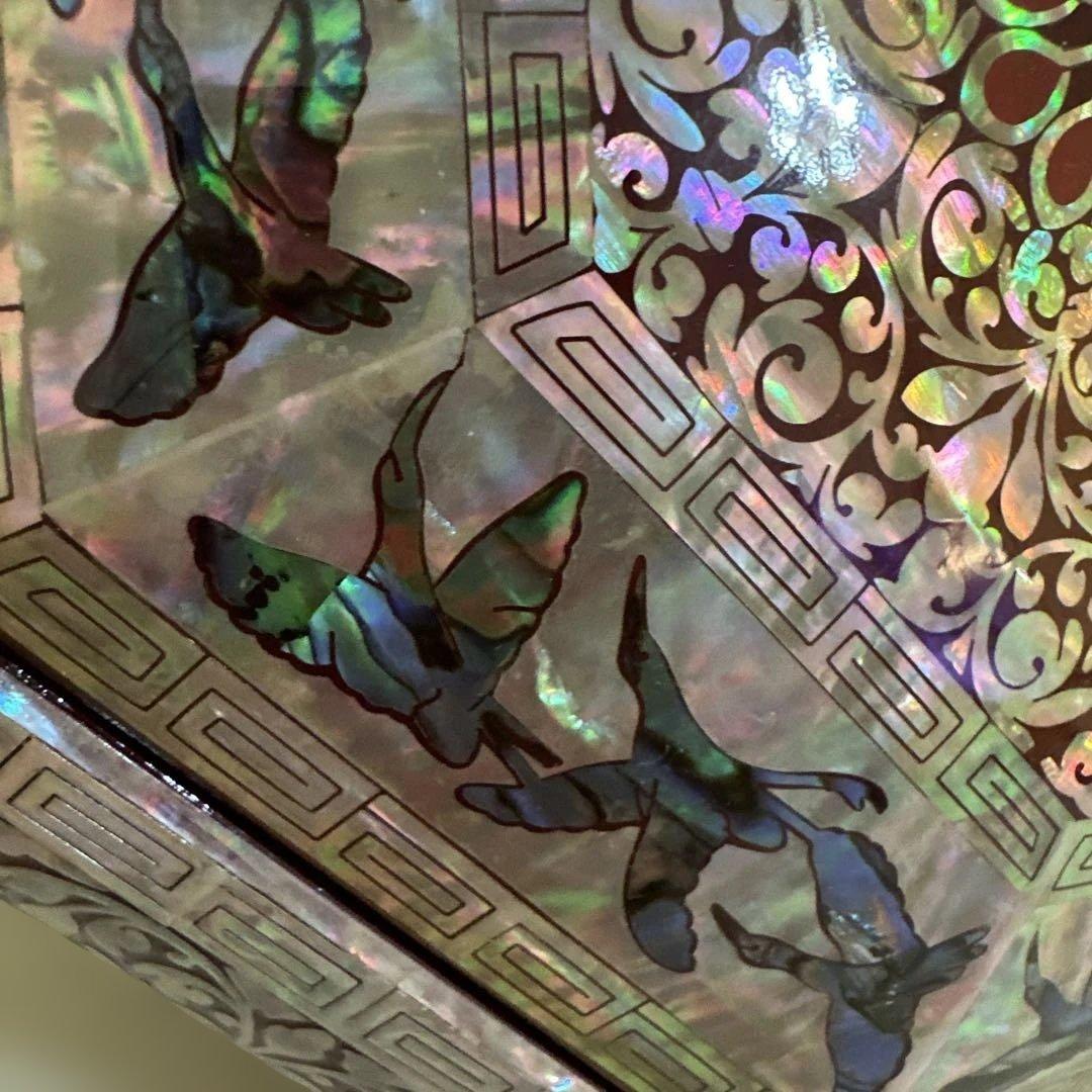 韓国漆器　螺鈿細工　八角菓子器　小物入　宝石箱