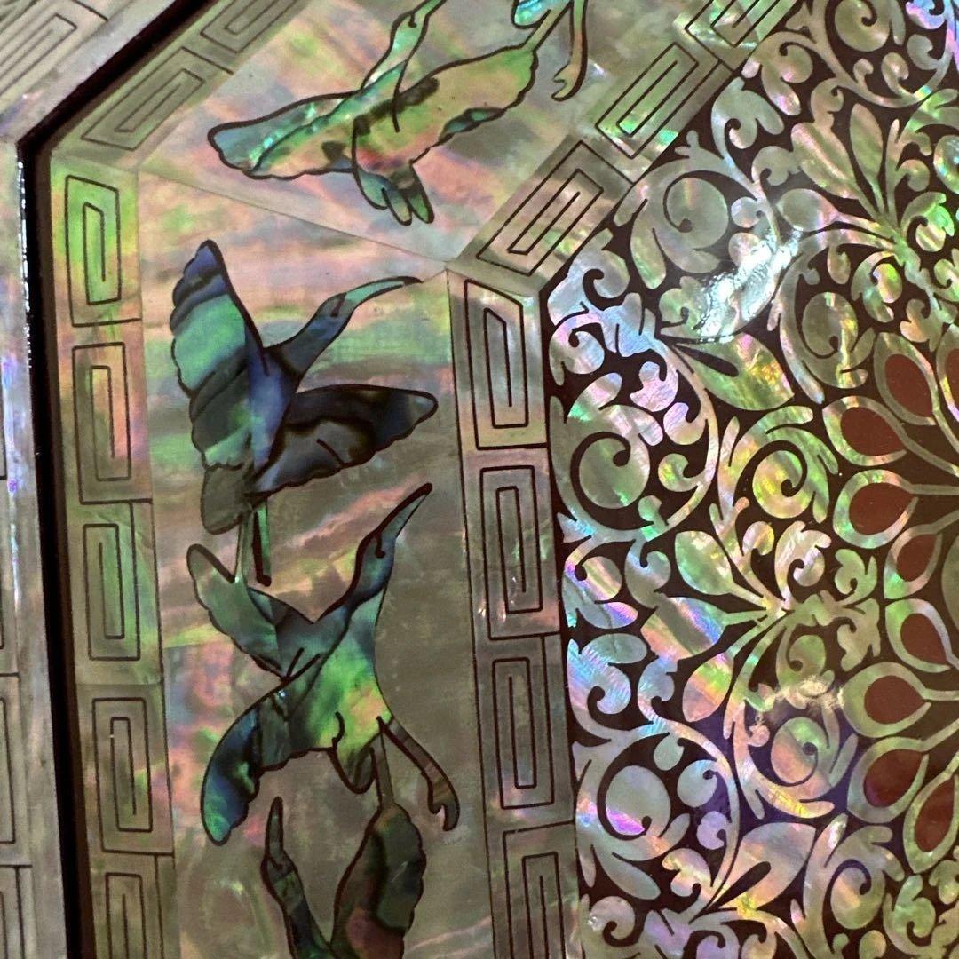 韓国漆器　螺鈿細工　八角菓子器　小物入　宝石箱