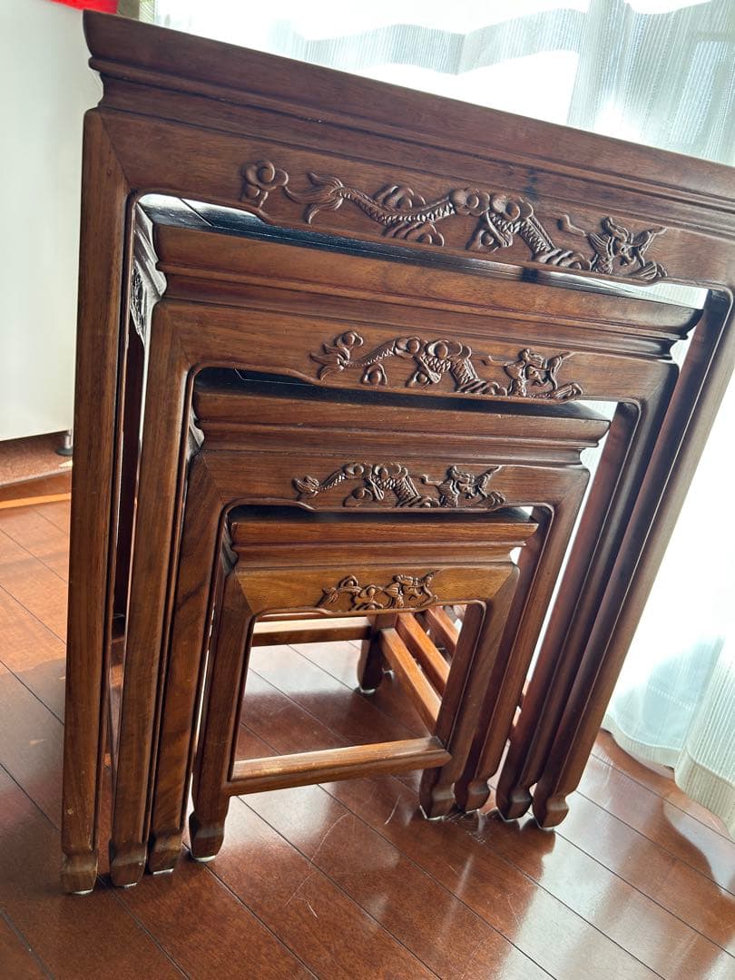 木製ネストテーブル 4点セット