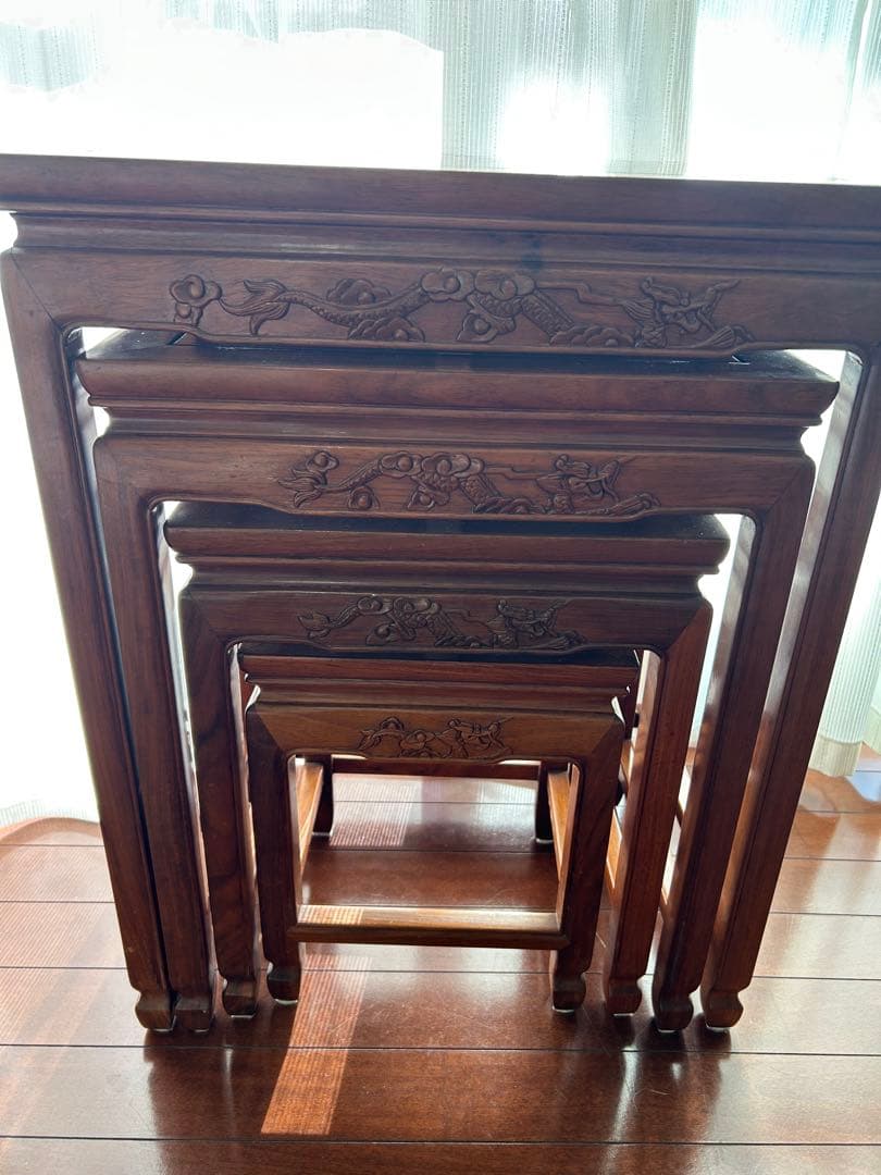 木製ネストテーブル 4点セット