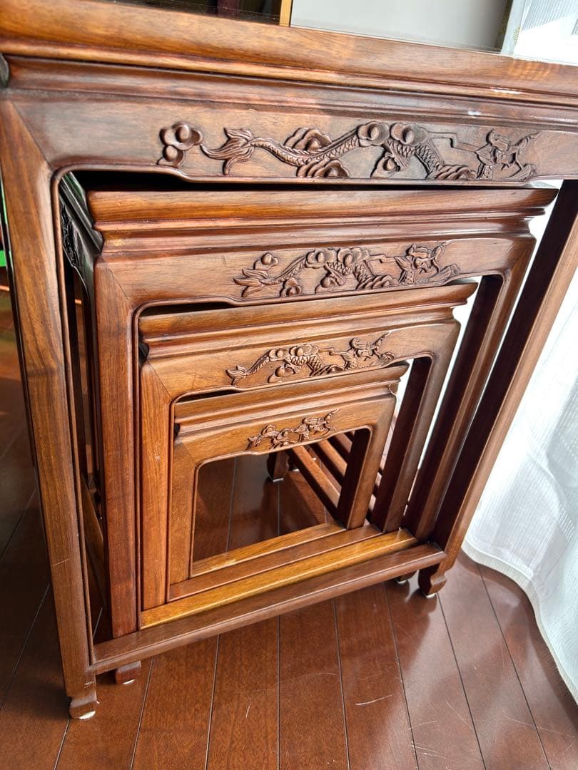 木製ネストテーブル 4点セット