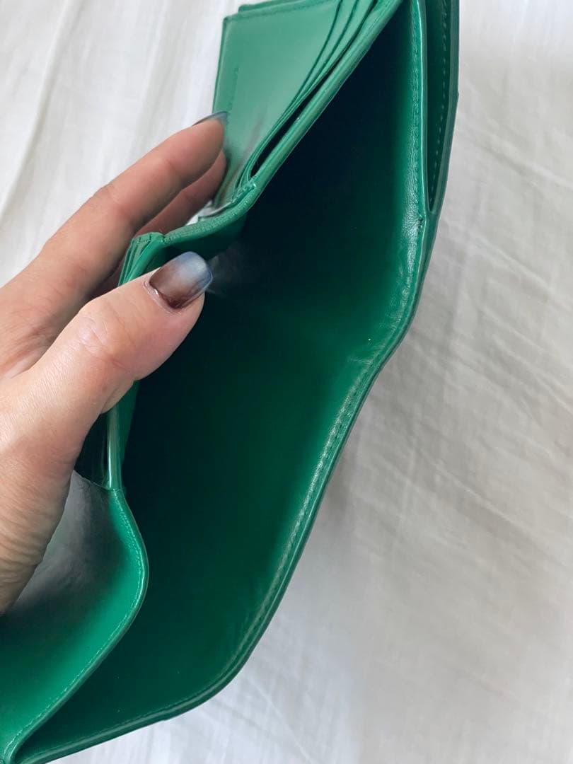 bottega veneta カセット 三つ折り財布 グリーン