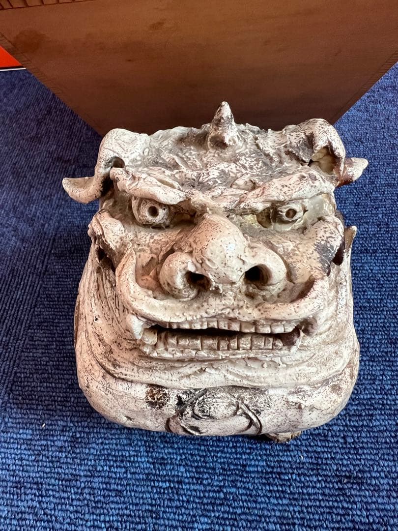 1496 古志野　龍山窯　前川電光　唐獅子香炉　古美術品　時代物