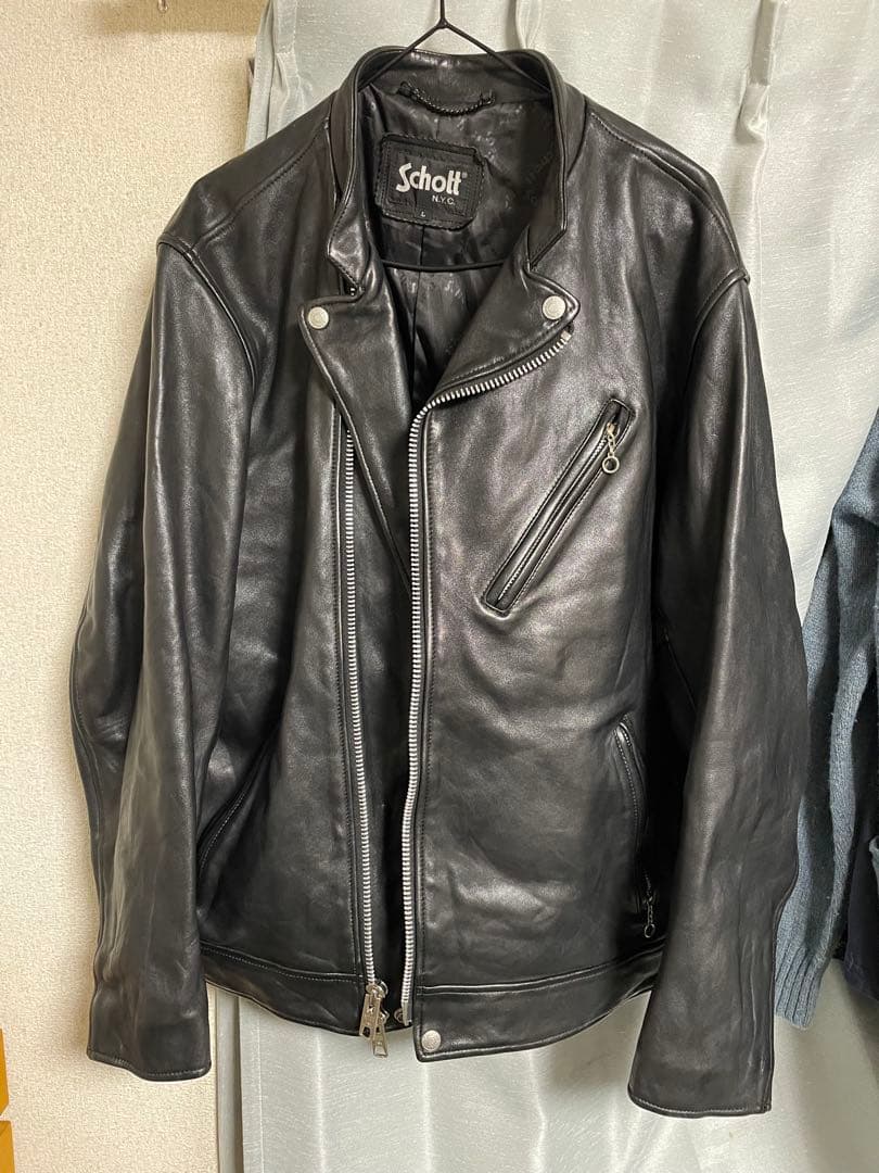schott アタッチメント　セミダブル　ライダースジャケット　メンズLサイズ