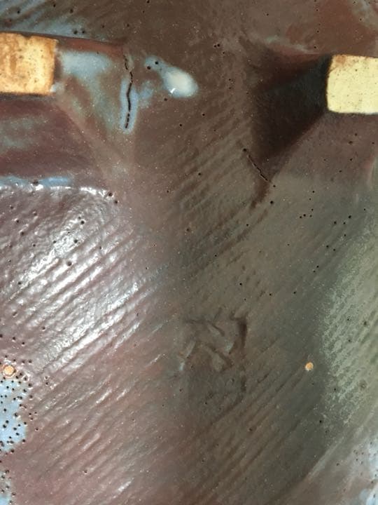 志野 有名作家加藤土代久作 大皿 個展再お値下げしました共箱付き