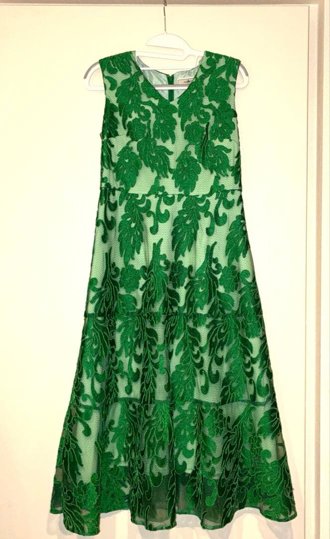 グレースコンチネンタル コード刺繍フレアドレス 36 ワンピース