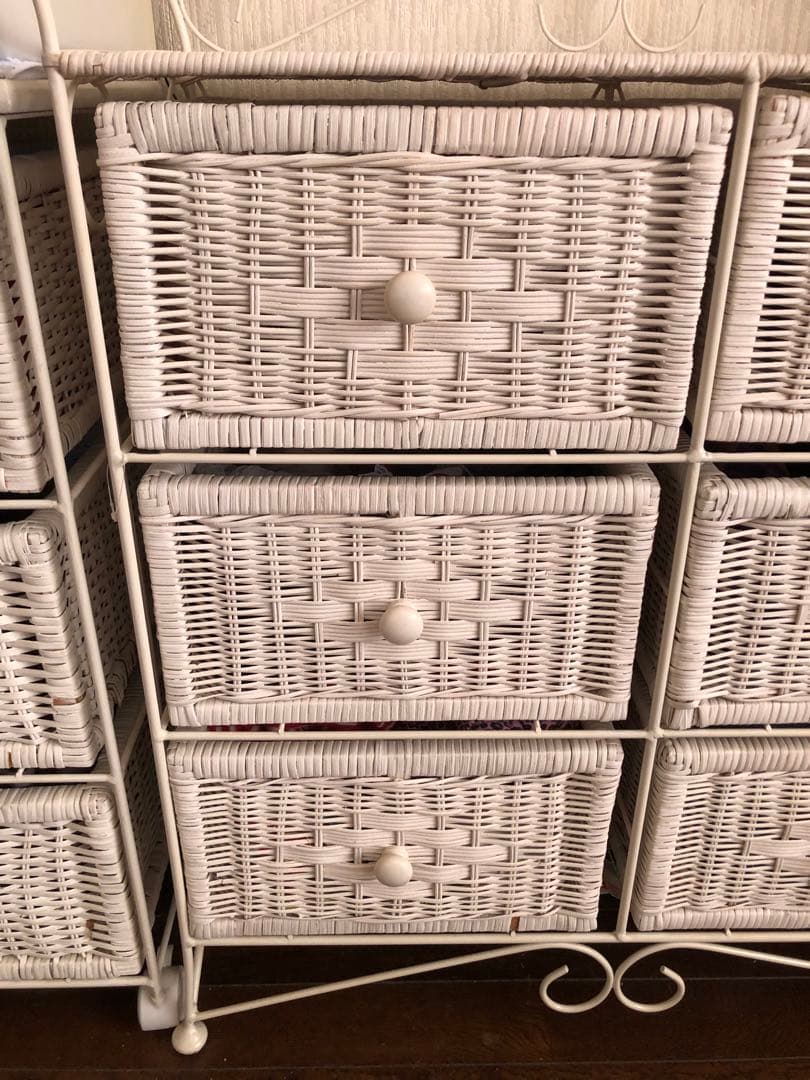 希少♦️ホワイ トラタン アイアン大容量6杯チェスト♦️ヴィンテージ♦️補償付　送料込