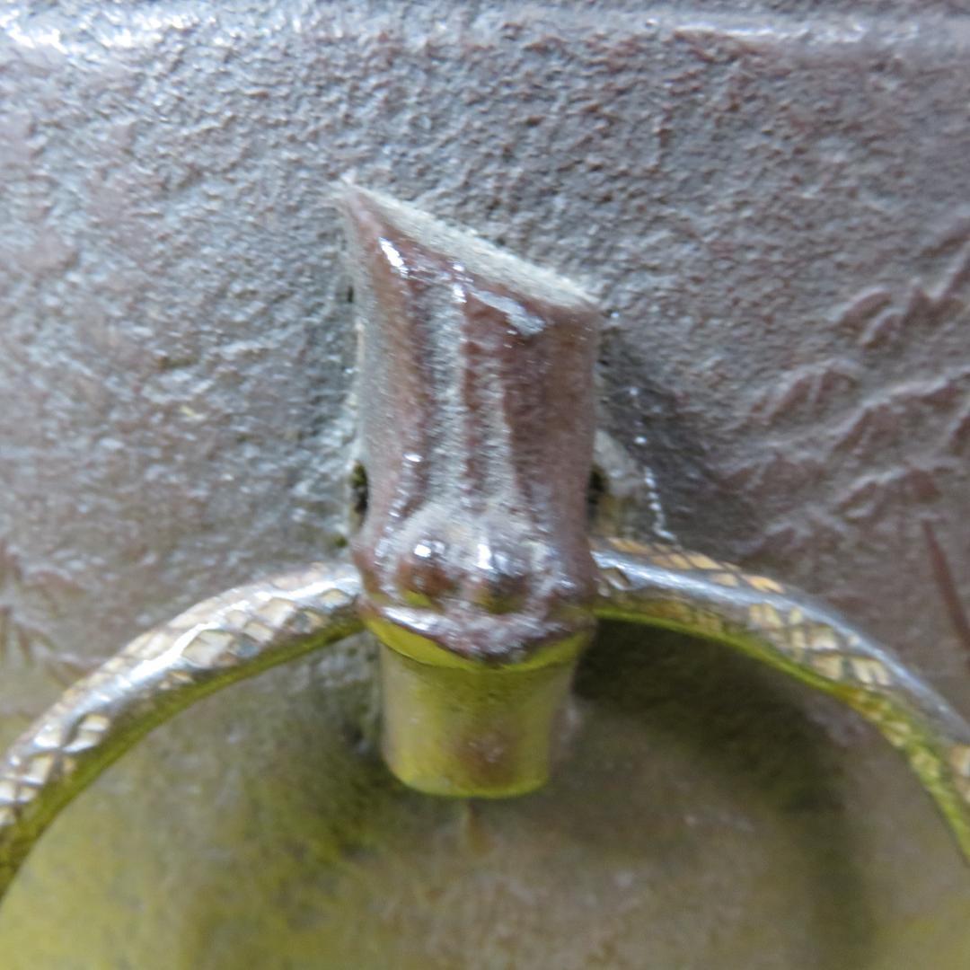 茶釜 あじろ鉄 銘 仙人 竹 茶道具 竹耳