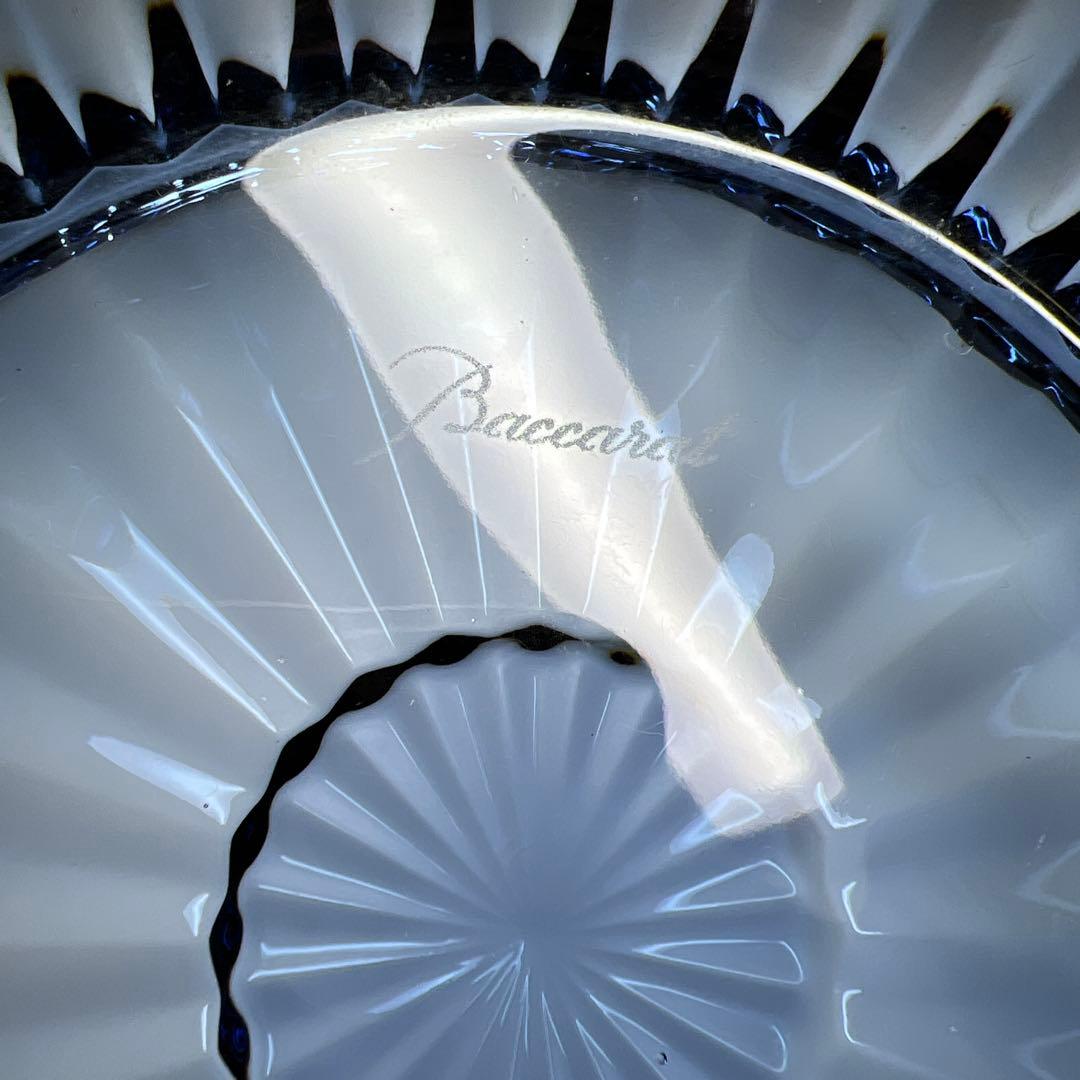 バカラ　ミルニュイ　ミッドナイトブループレート　幅13㎝　東Y7-0530⭐︎1F