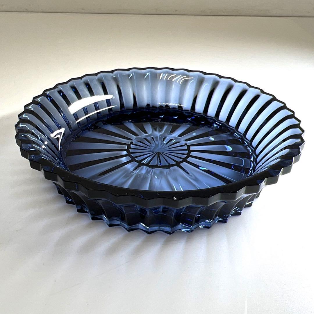バカラ　ミルニュイ　ミッドナイトブループレート　幅13㎝　東Y7-0530⭐︎1F