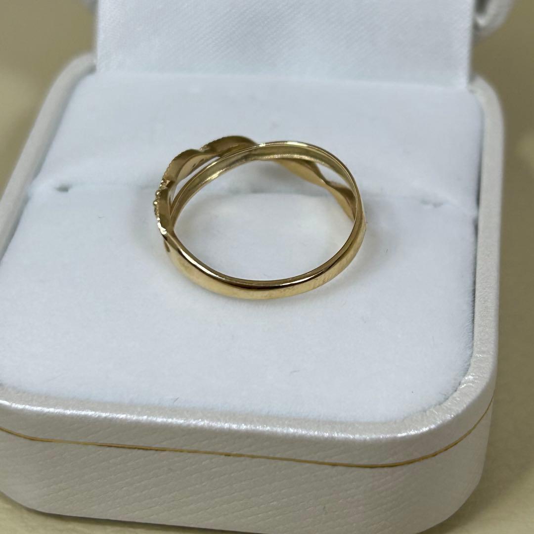 【美品】VENEZIA K18 ダイヤモンド ウェーブ リング