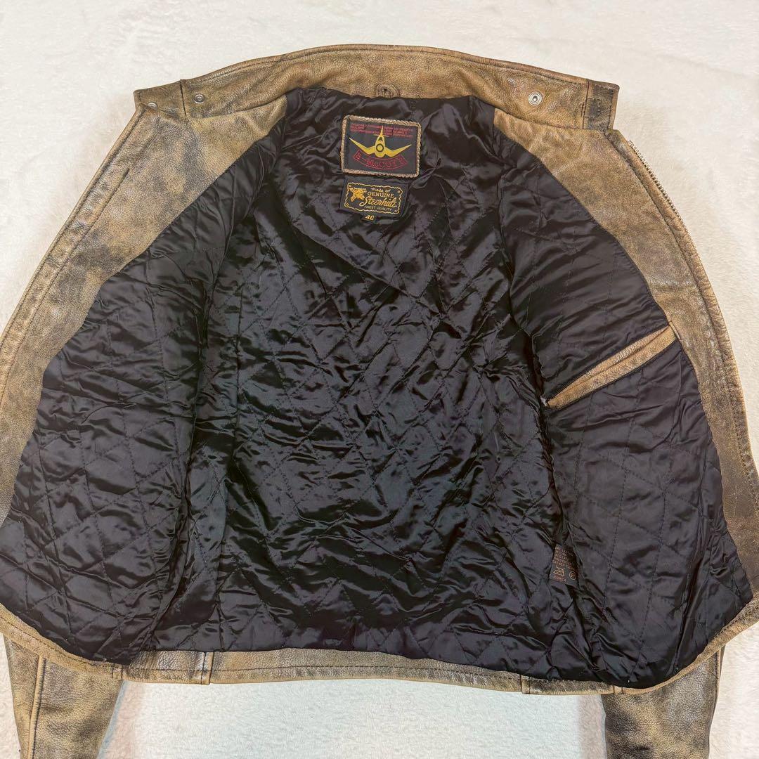 SIZE40 B-McCOY'S ライダースジャケット ステアハイド Lサイズ
