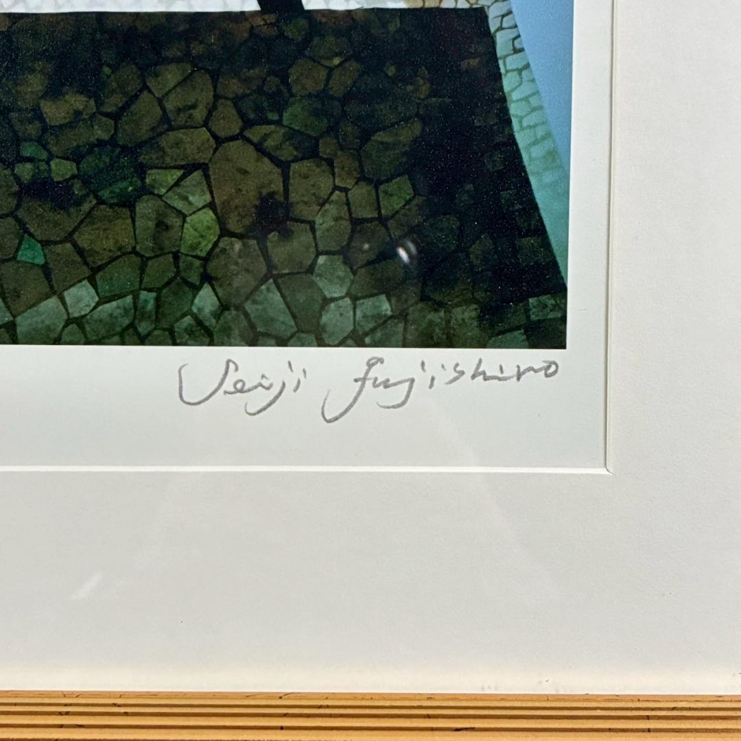 美品 藤城清治「日本の愛唄歌4月 荒城の月」レフグラフ 直筆サイン入 楽譜付