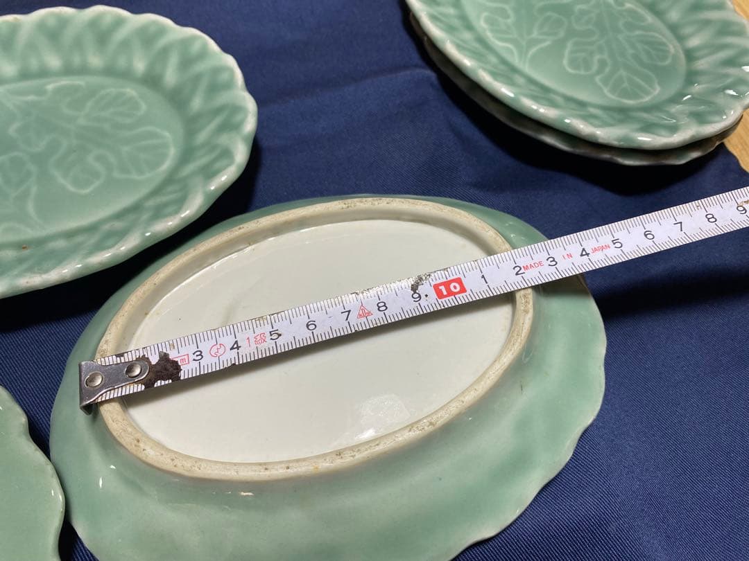 古伊万里　鍋島　青磁　中皿　五客