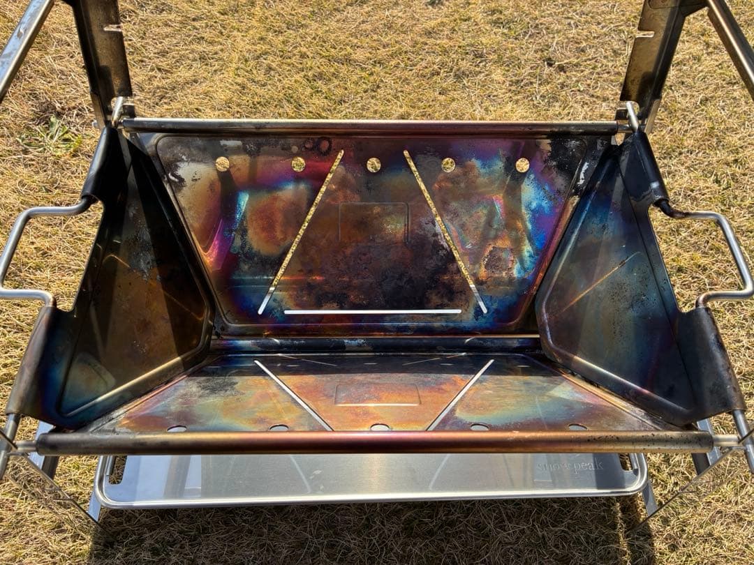 スノーピーク 焚火台SR、焼アミステンレスハーフ Pro.付き