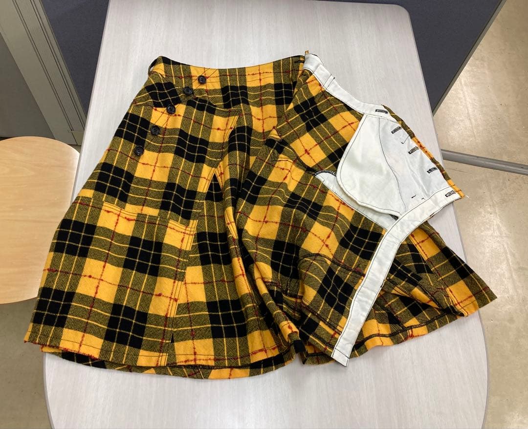 トリココムデギャルソン　タータンチェック巻きスカート