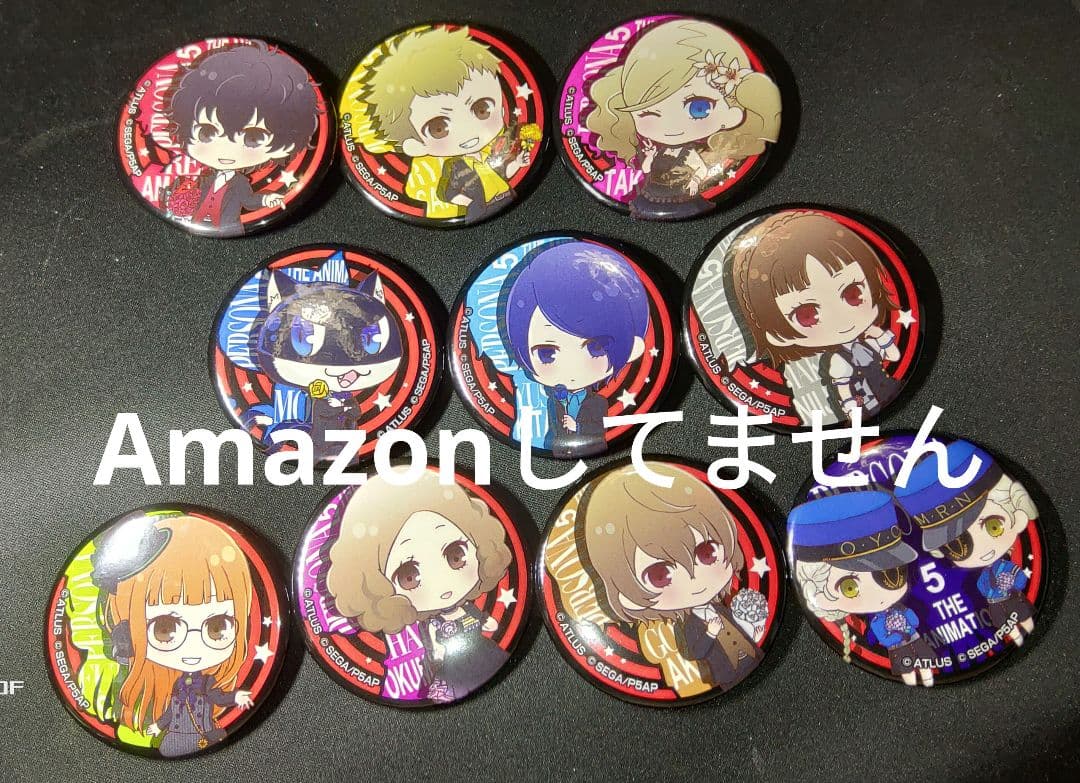 ペルソナ5 アニメ デフォルメ缶バッジA 全10種類 コラボカフェ