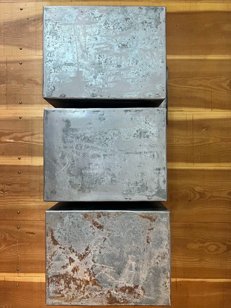 ビンテージ　メタル　コンテナ　ボックス　アンティーク　アメリカ　3個セット