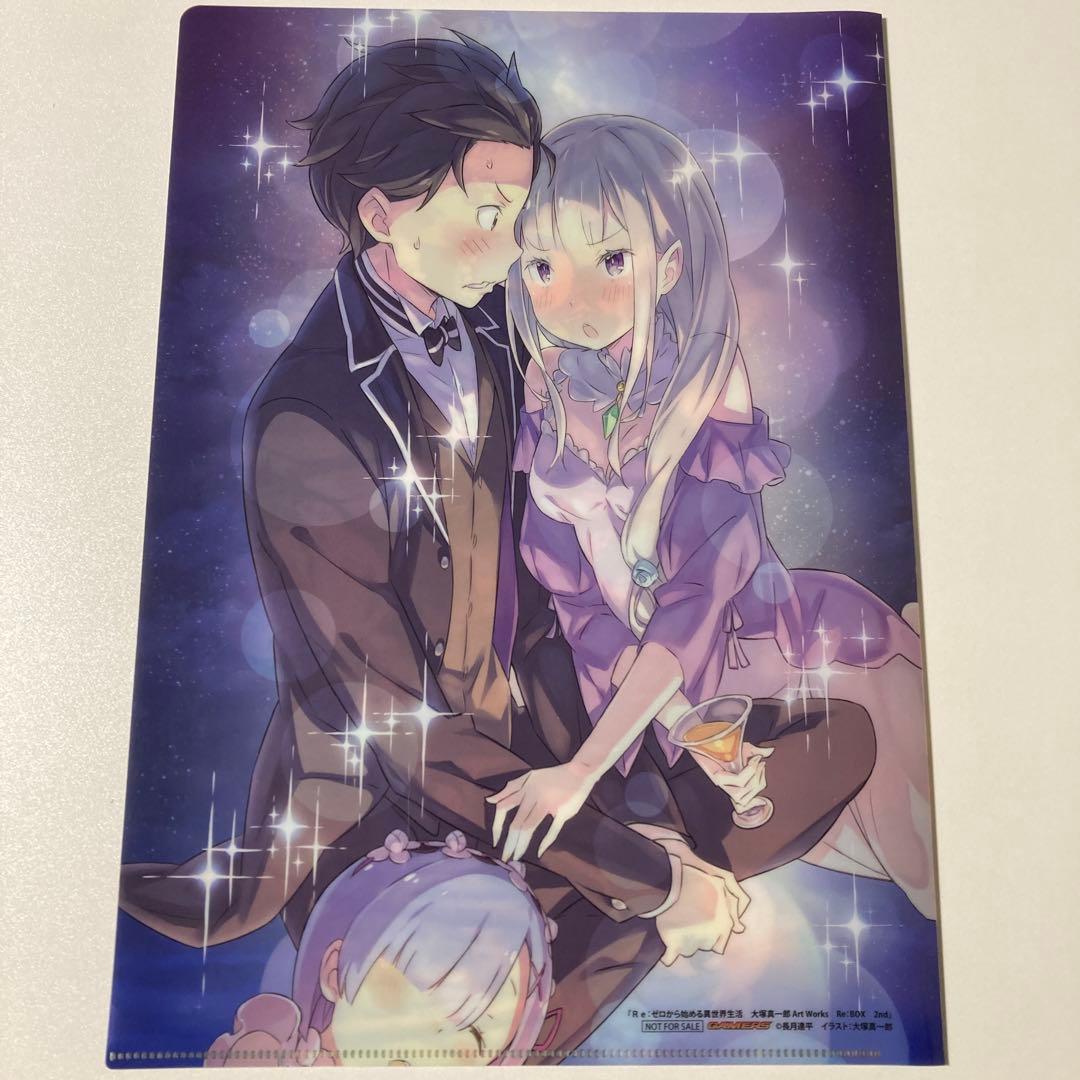 ⚡非売品/新品未使用⚡リゼロ エミリア レム 店舗購入特典 クリアファイル