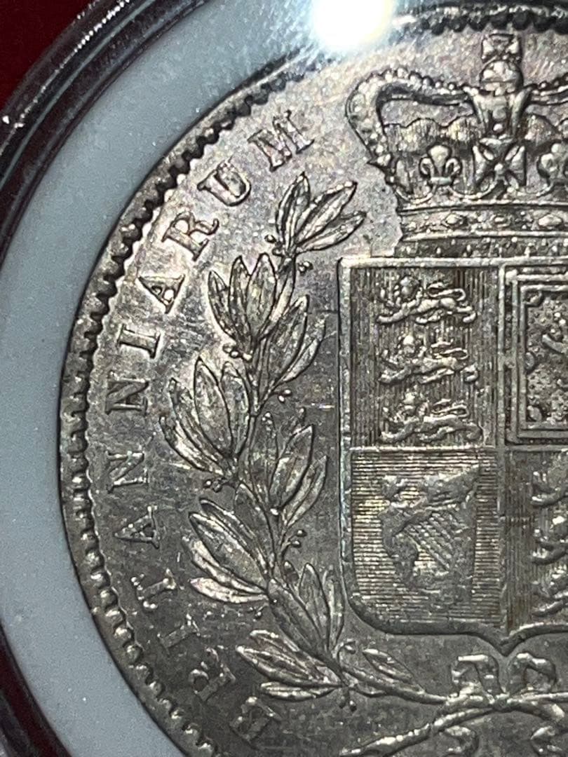 1845年 ヴィクトリア女王 クラウン銀貨　ヤングヘッド　大型銀貨