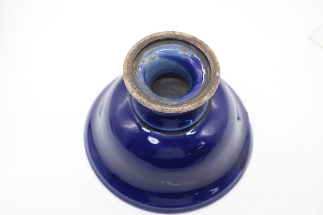 岐No18 中国　清時代　瑠璃釉松竹梅紋高足器　送料込み0503