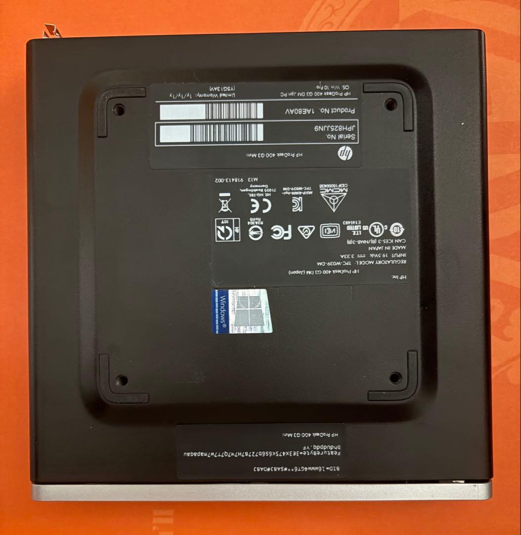 ミニPC HP ProDesk 400 G3 DM Core i3-7100t 8GB