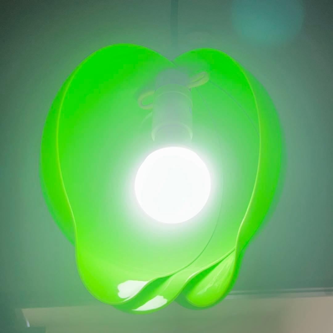 昭和レトロ　チューリップランプ　グリーン　 ペンダントライト