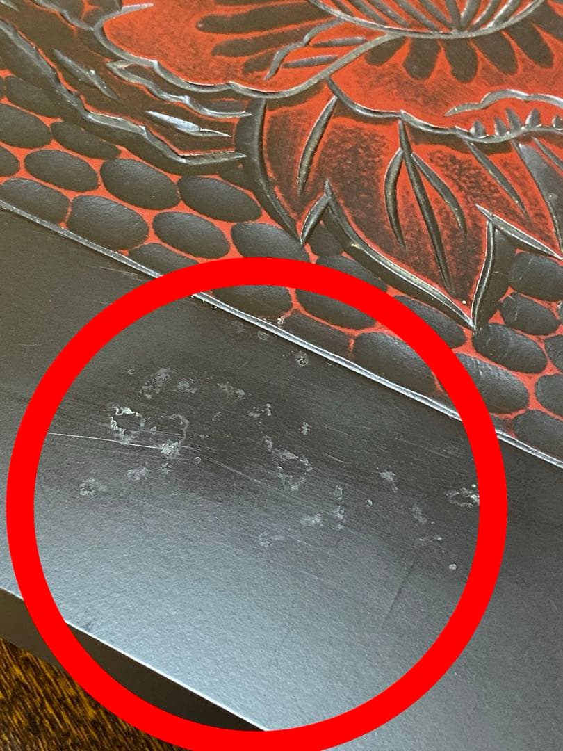 文机　鎌倉彫　花柄　折りたたみ　レトロモダン　昭和レトロ　花台　写経台　伝統工芸