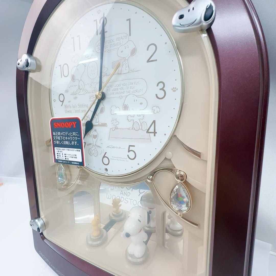 （リズム）SNOOPY からくり時計 「クォーツ メロディ報時付き掛け時計」