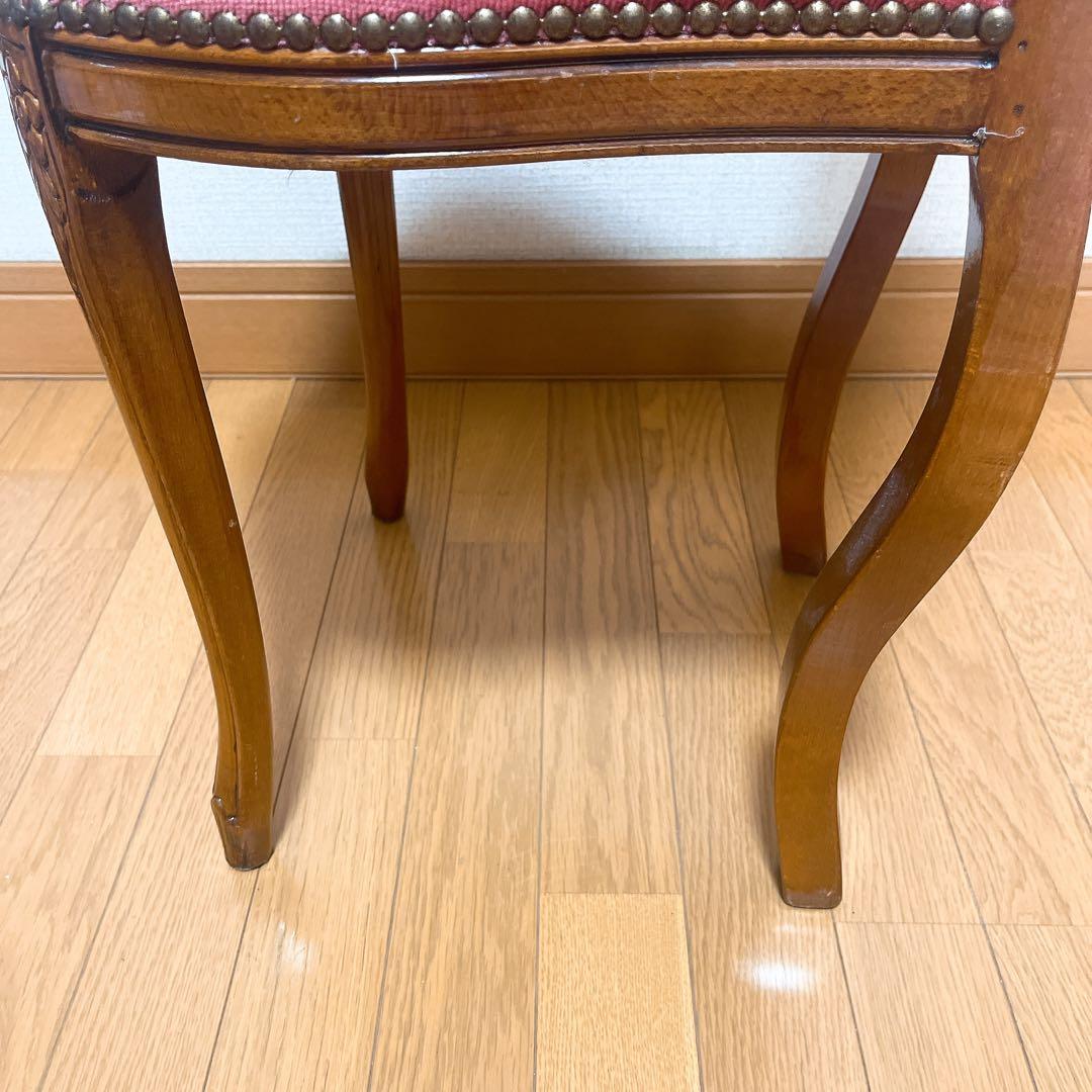 アンティーク調 猫脚チェア ロココ調 彫刻 鋲 椅子 ダイニングチェア